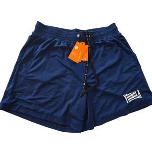 YoungLA #1026 AeroMesh Shorts Mens Large Blue Keep Training Elastic Waist